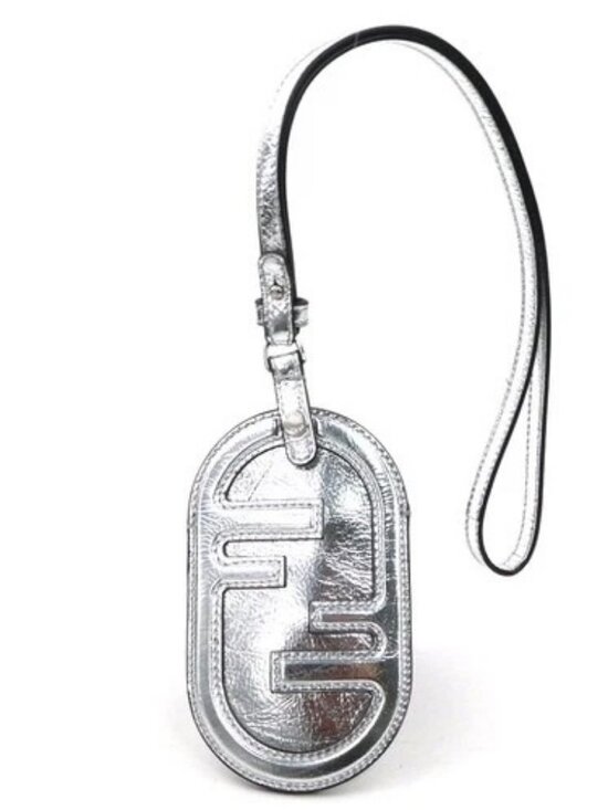 Fendi Accessories - Auth FENDI Pass Case Holder Silver Leather - 56556a